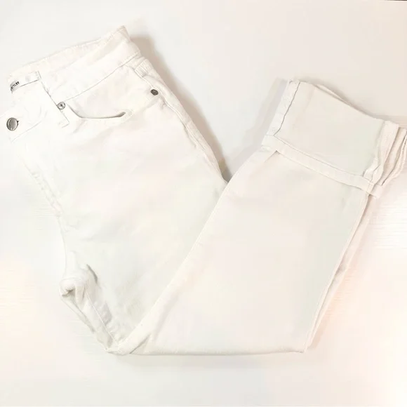 Joe's Jeans White Cuffed 24” Cropped Capri Denim Pants - Picture 2 of 14